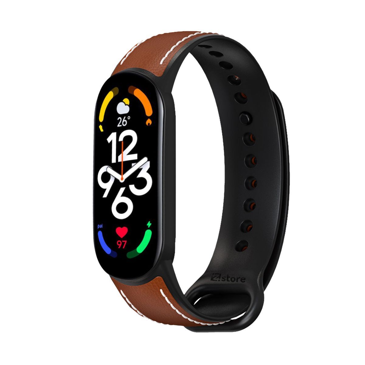 GENERICO - Correa de Cuero Xiaomi Mi Band 7 Marron-NG