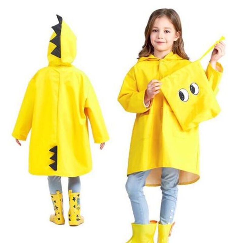 GENERICO - IMPERMEABLE DINO AMARILLO PARA NIÑOS UNISEX