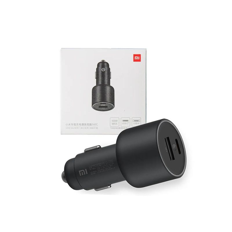 XIAOMI - Xiaomi Cargador de Auto 100W Carga rápida USB-C Dual Negro