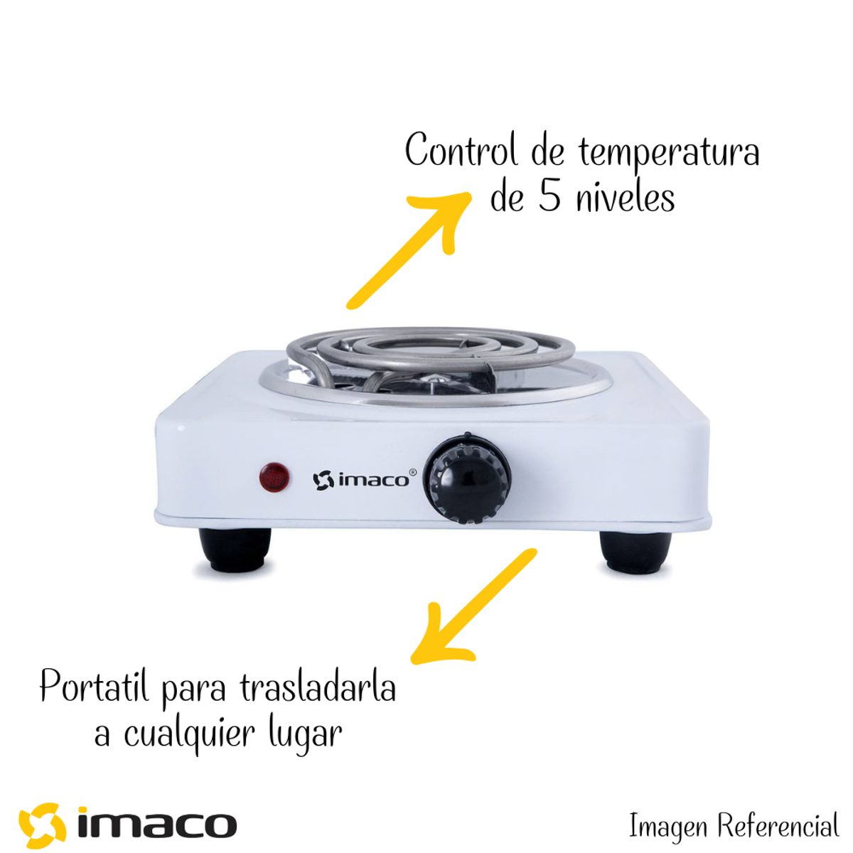 IMACO - Cocina Electrica Imaco 1 de Hornilla HP1000