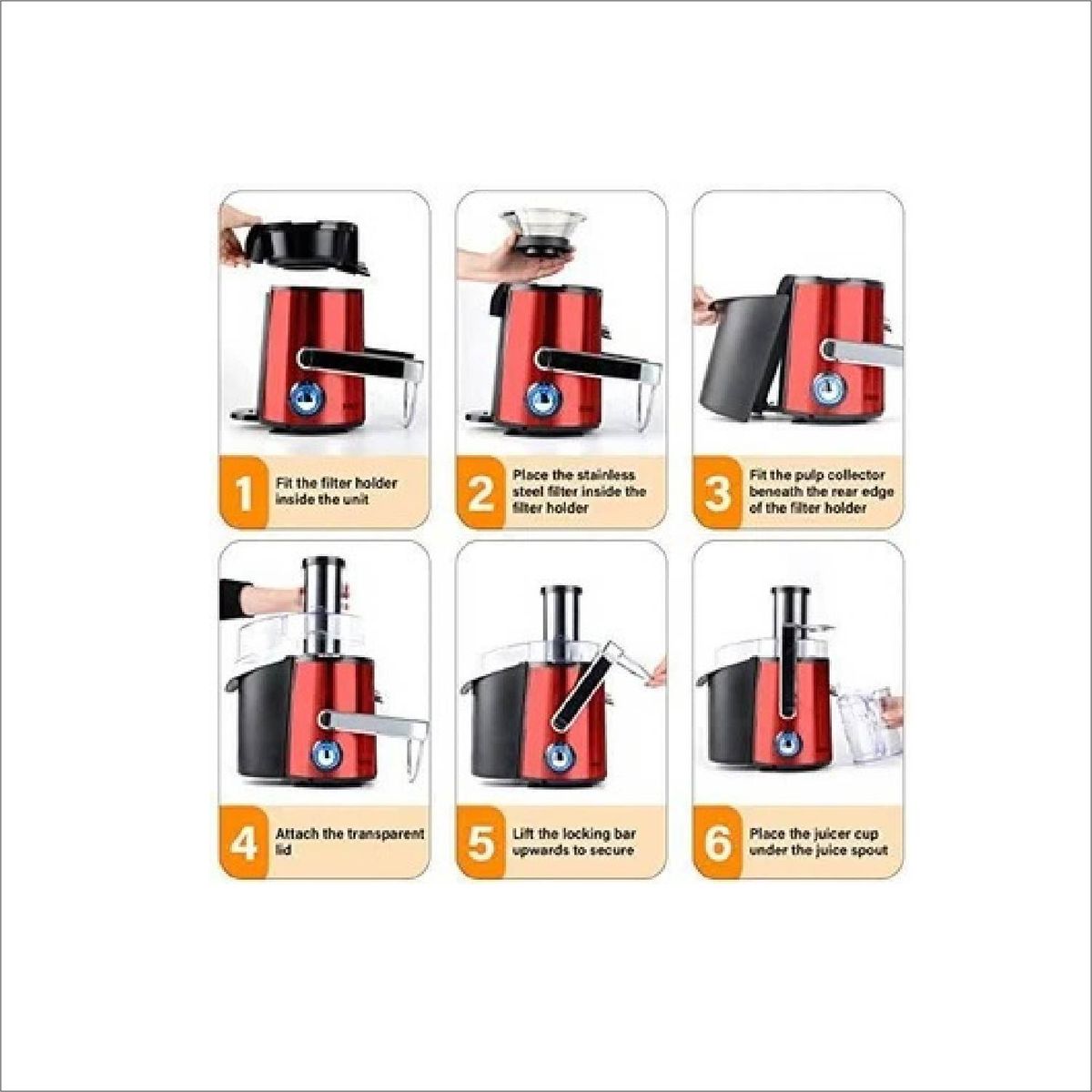 GENERICO - Extractor de jugos 2000 W para Frutas enteras - 2 velocidades