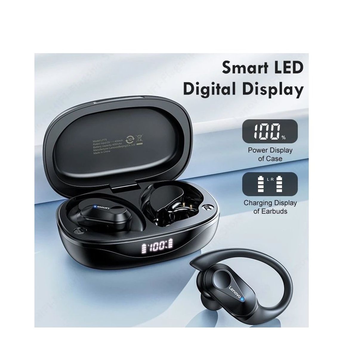 LENOVO - Audifonos Bluetooth Lenovo LP75 TWS 2022 + Mochila Basic Regalo