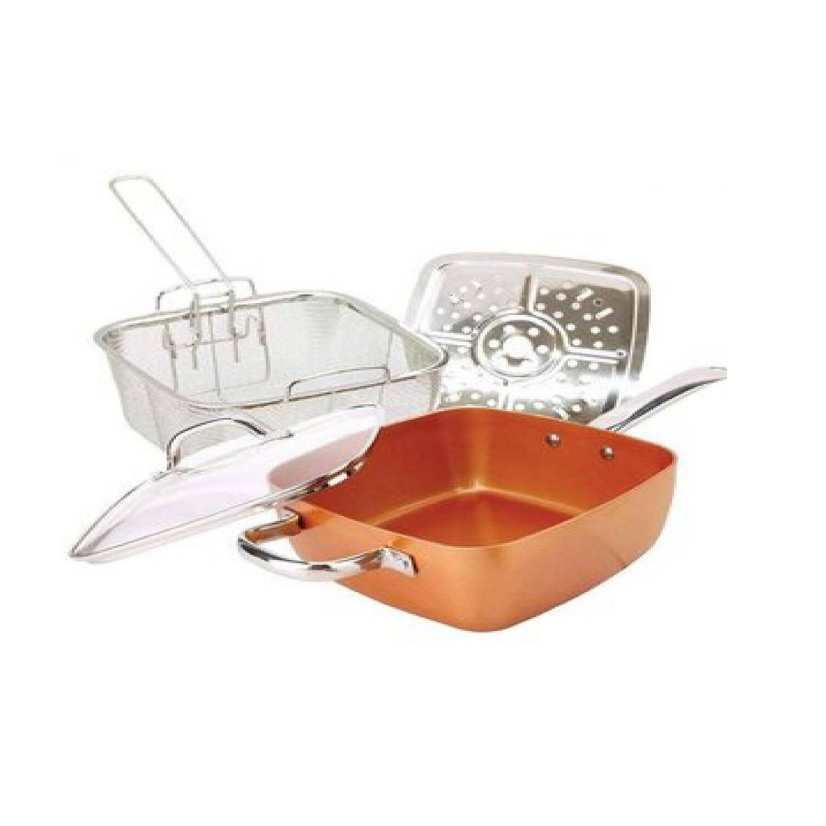 COPPER PAN - Sarten Antiadherente Copper Pan Brikenia 24 Cm 2Lts