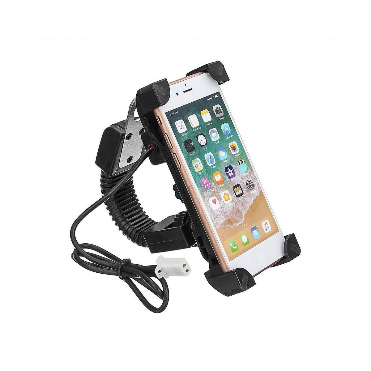 LH ELECTRONIC - Sujetador y cargador de celular para moto