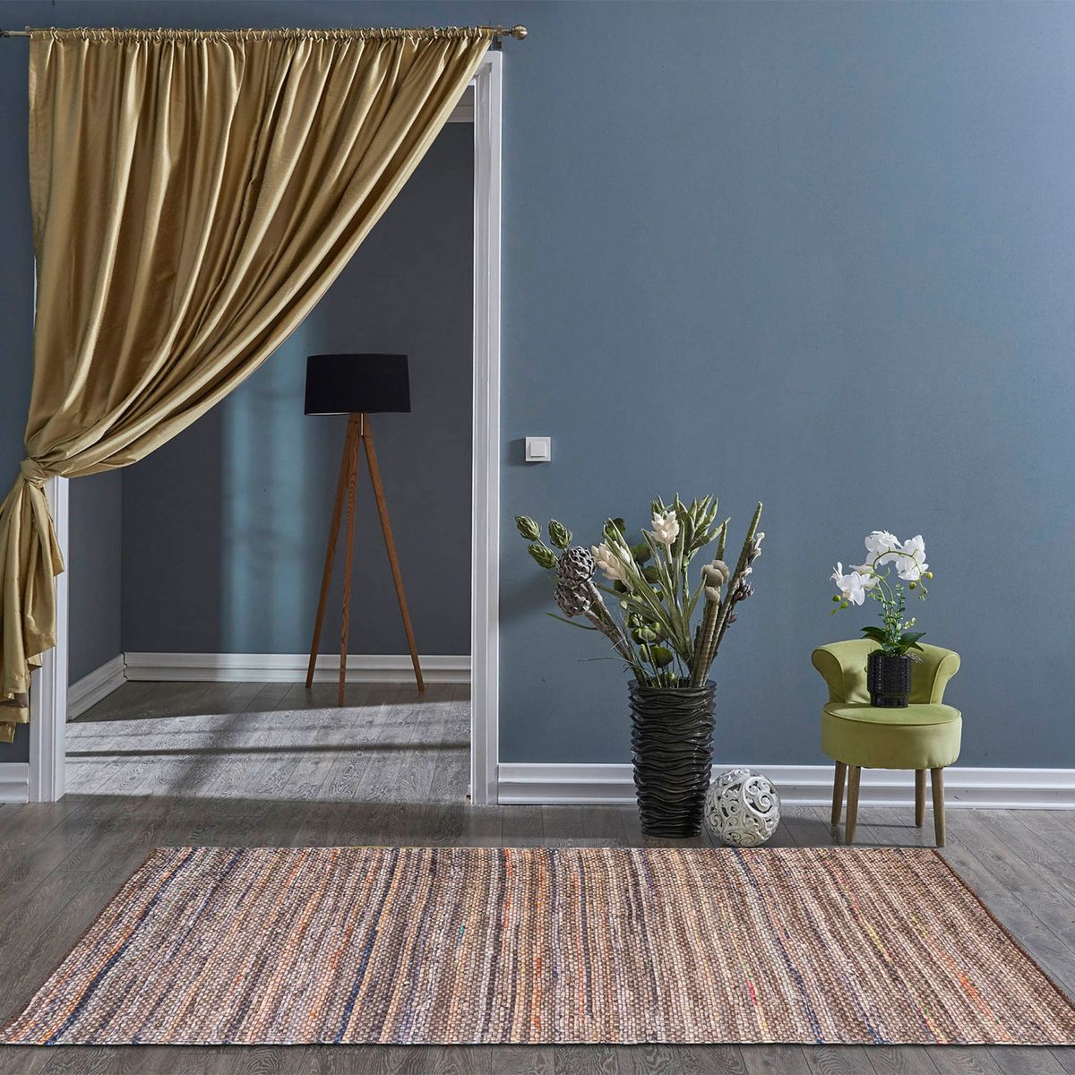 GENERICO - Alfombra Chindi Estampado  BeigeMarron 150x210cm