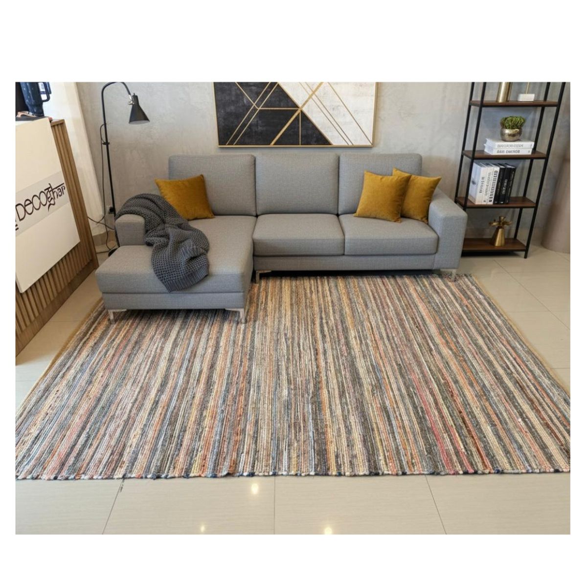 GENERICO - Alfombra Chindi Estampado Decoghar Amarillo 180x280cm