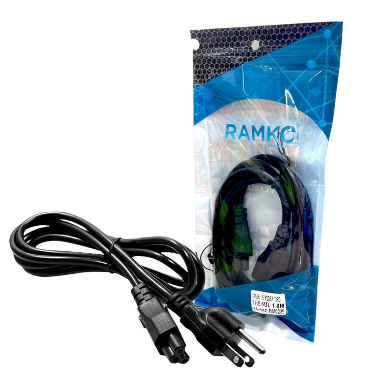 RAMKO - Cable de poder tipo Trébol 1.5 Metros