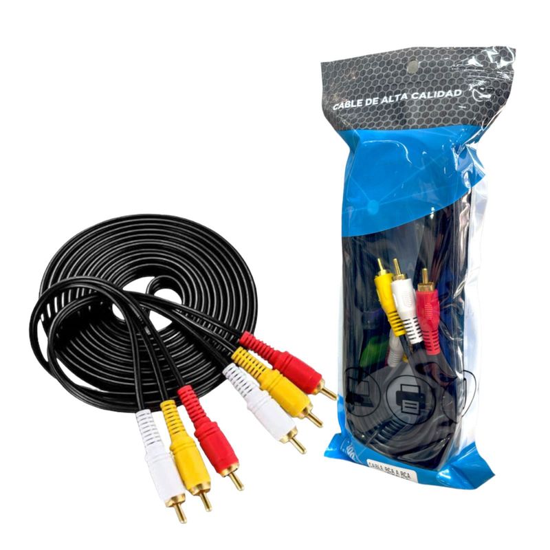 RAMKO - Cable RCA a RCA 3 X 3 De 5 Metros