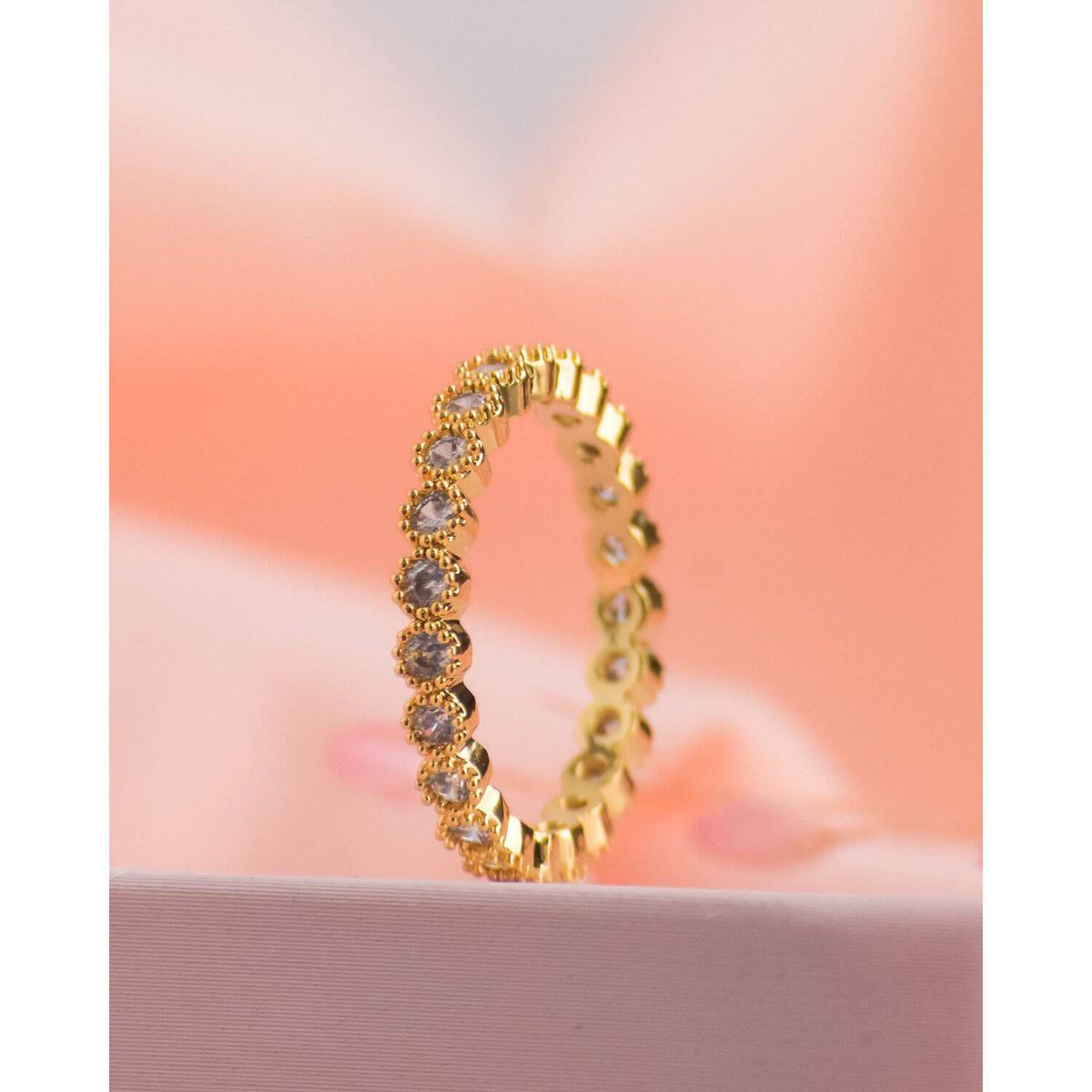 CLEO JOYAS & ACCESORIOS - Anillo diamond full cristales baño de oro