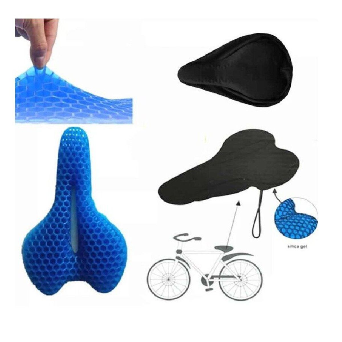 LH ELECTRONIC - Asiento gel para bicicletas con funda