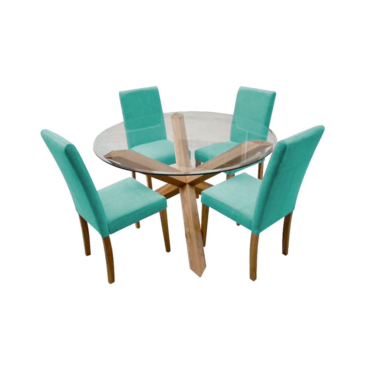 HOME PREMIUM - Juego de Comedor 4 Sillas Italo Turquesa.