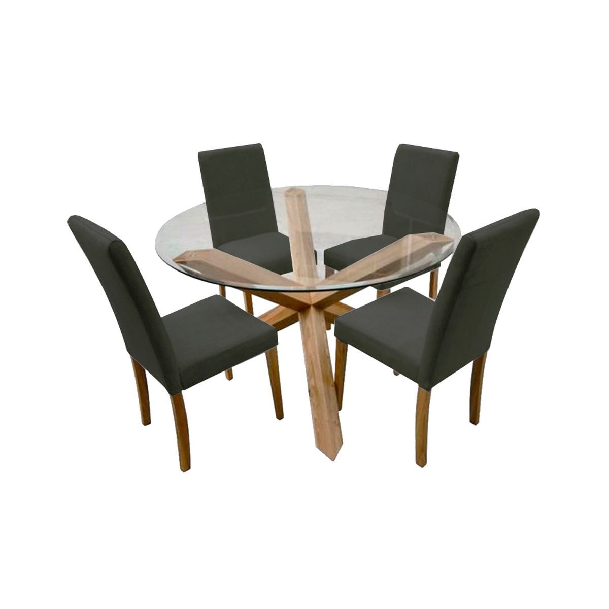HOME PREMIUM - Juego de Comedor 4 Sillas Italo Negro.