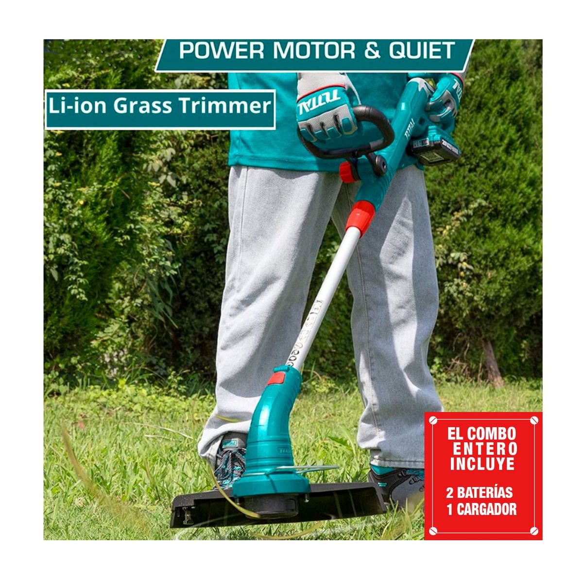 TOTAL TOOLS - CORTADORA DE GRAS PODADORA PASTO SOPLADOR HOJAS 20V TOTAL