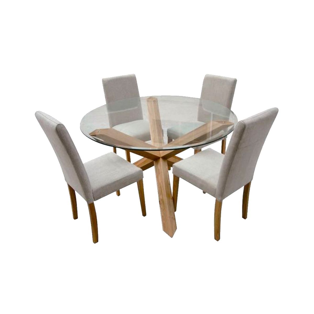 HOME PREMIUM - Juego de Comedor 4 Sillas Italo Gris.