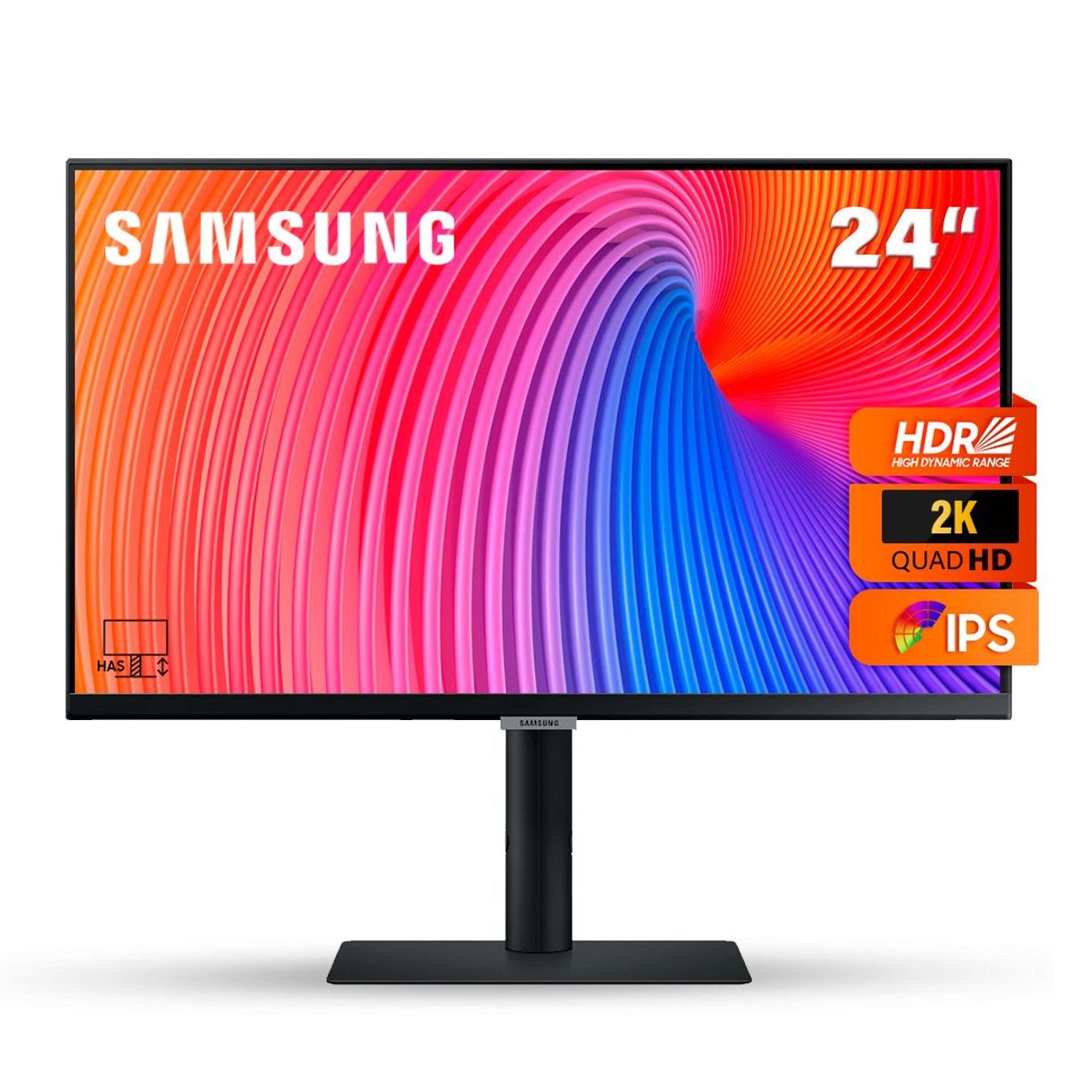 SAMSUNG - Monitor Samsung 24 Panel IPS 2K QHD ROTACION PIVOTE - LS24A600NWNXGO