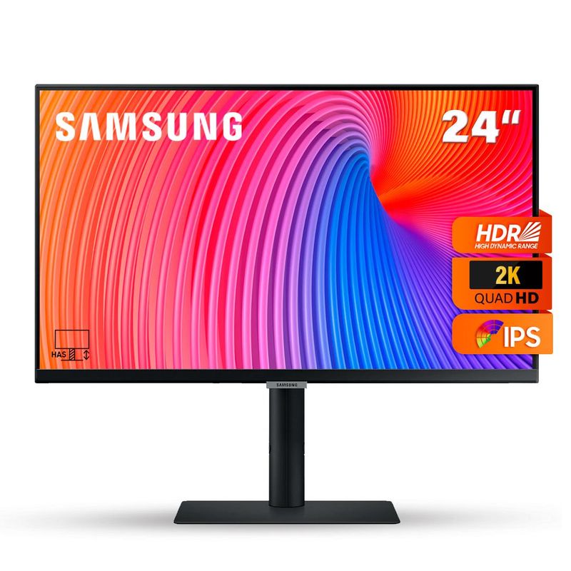 SAMSUNG - Monitor Samsung 24 Panel IPS 2K QHD ROTACION PIVOTE - LS24A600NWNXGO