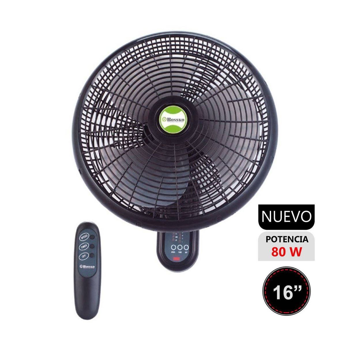 BOSSKO - Ventilador de Pared Control Remoto Bossko BK-8210PD