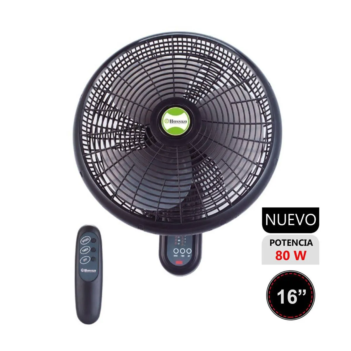 BOSSKO - Ventilador de Pared Control Remoto Bossko BK-8210PD
