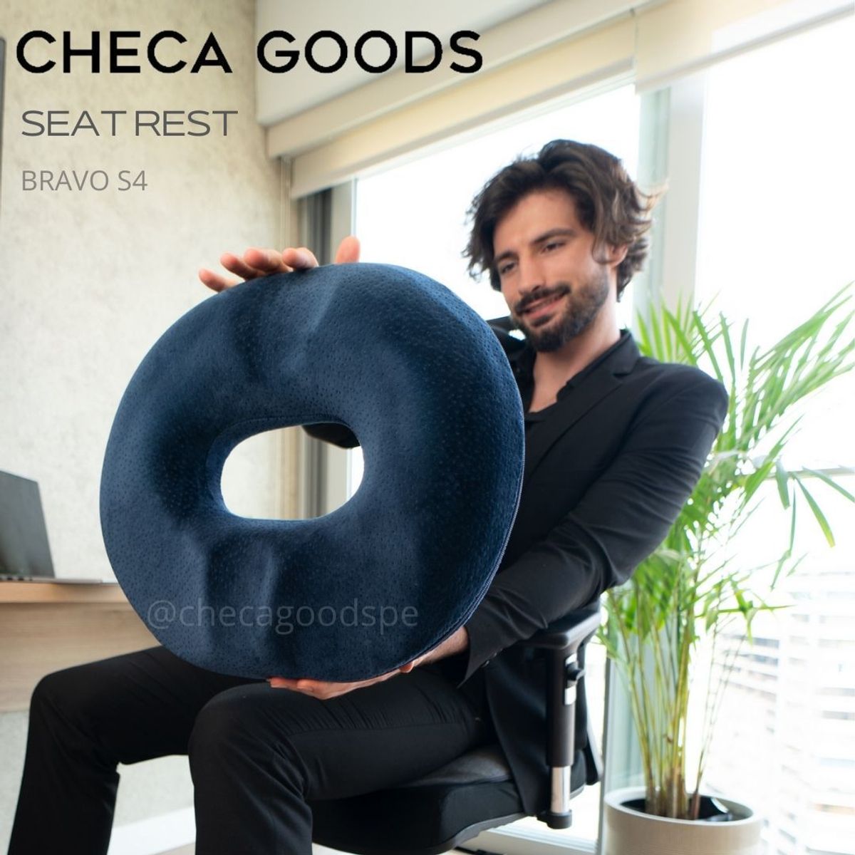 CHECAGOODS - Cojin para Asiento Prostatico Ortopedico Checa Goods S4 Azul