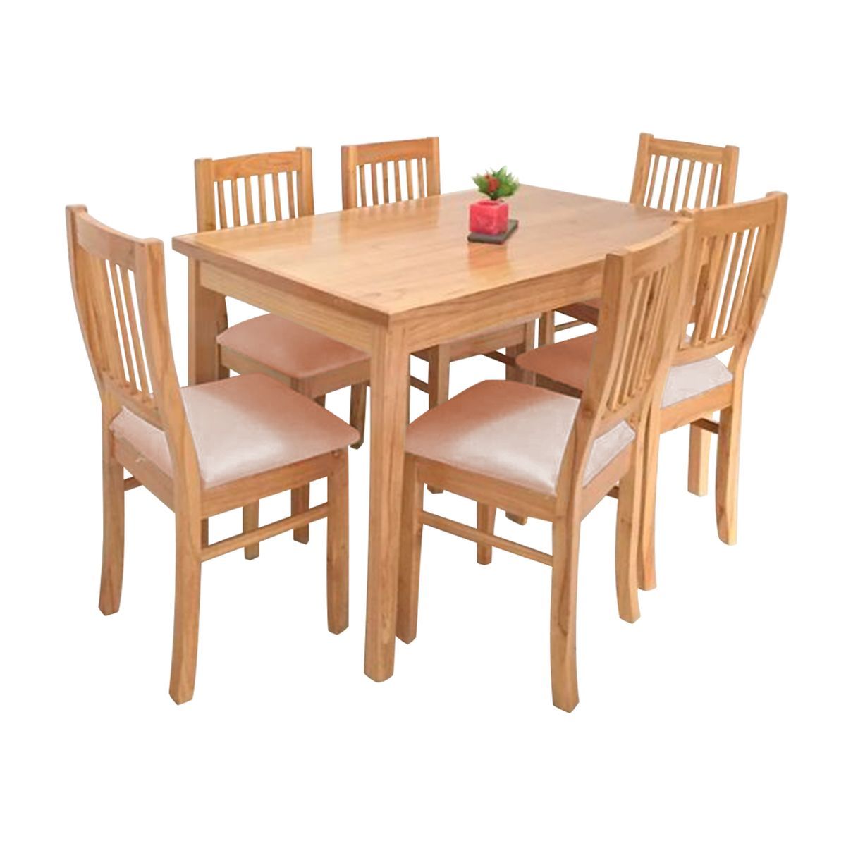 HOME PREMIUM - Juego de Comedor 6 Sillas Vilma Beige.