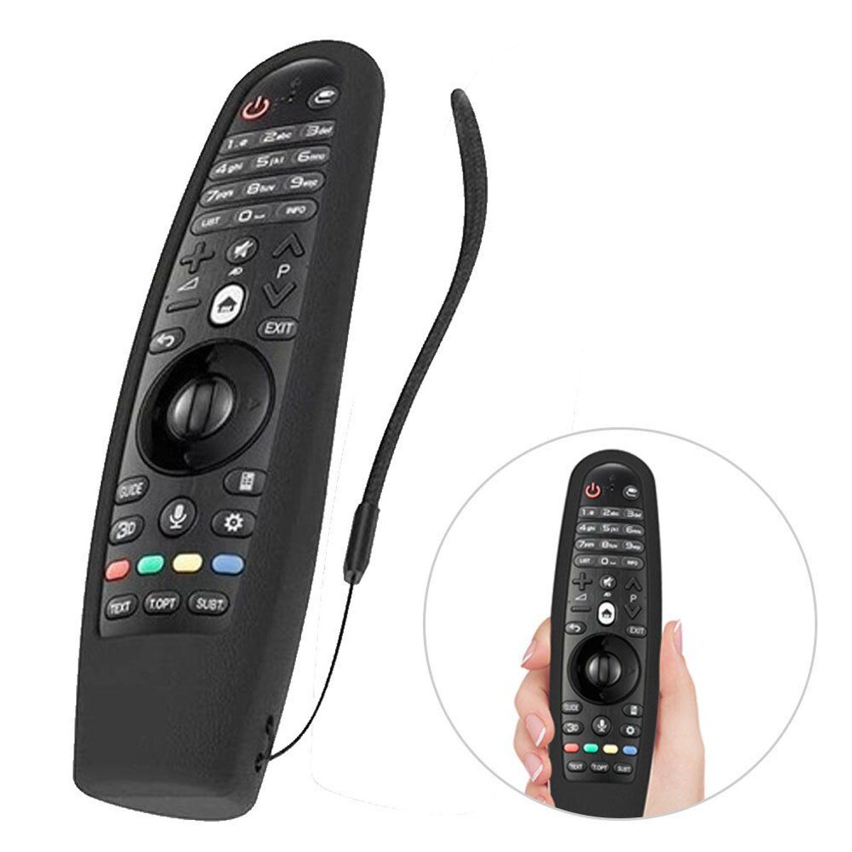 GENERICO - Funda de Silicona Para Control Magic LG - Negro