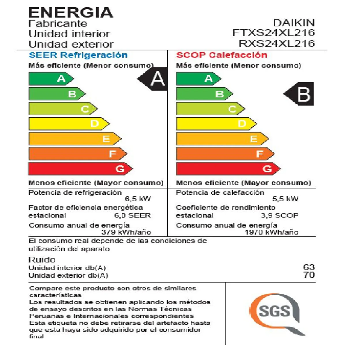 DAIKIN - Aire Acondicionado Daikin 24,000BTU/H 30 a 40m2 Frío-Calor Inverter.
