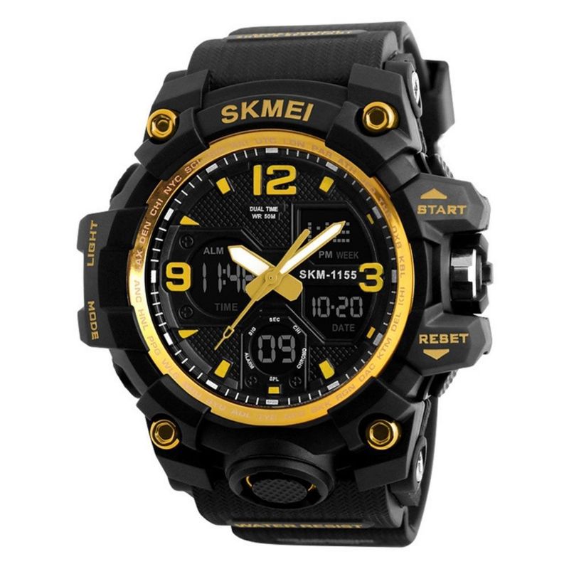 SKMEI - Reloj Skmei 1155 Doble Horario Negro/ Dorado
