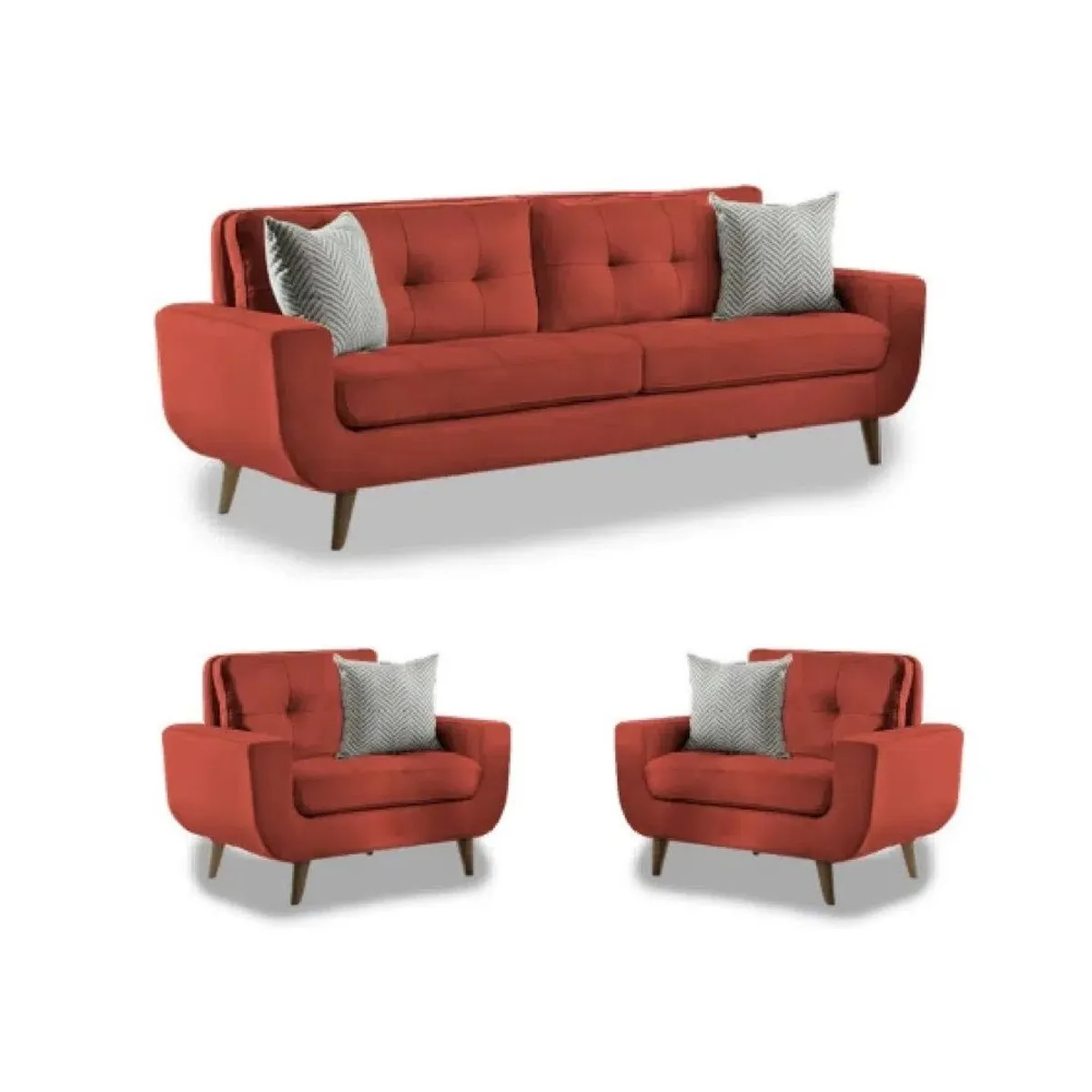 FABIANI HOME - Juego De Sala Mango 3-1-1 Cuerpos Rojo