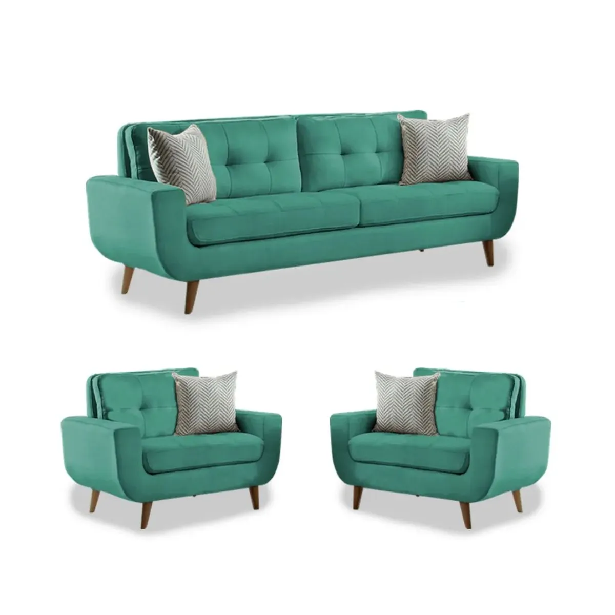 FABIANI HOME - Juego De Sala Mango 3-1-1 Cuerpos Verde Jade