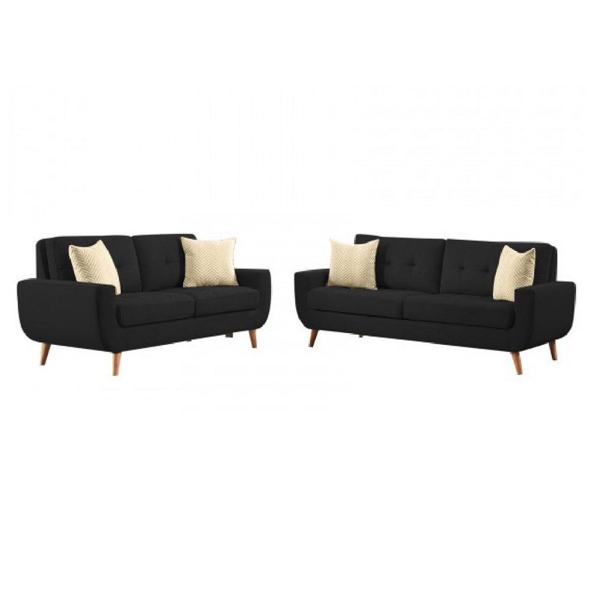 FABIANI HOME - Juego De Sala Mango 3-2  Cuerpos Negro