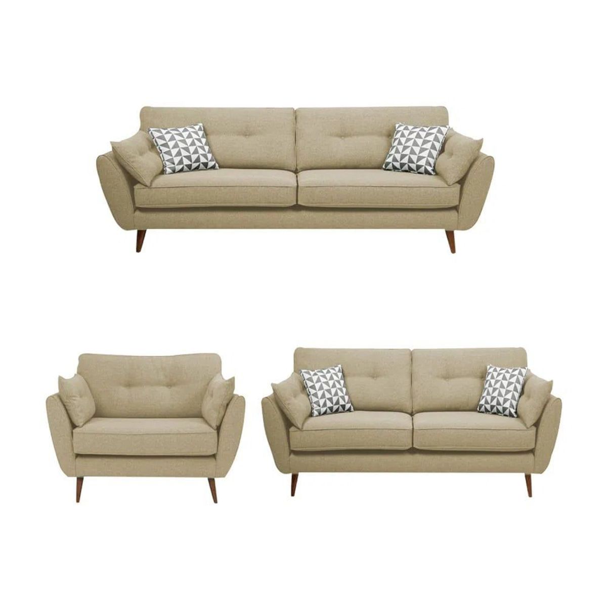 FABIANI HOME - Juego De Sala Naelah 3-2-1  Cuerpos Beige