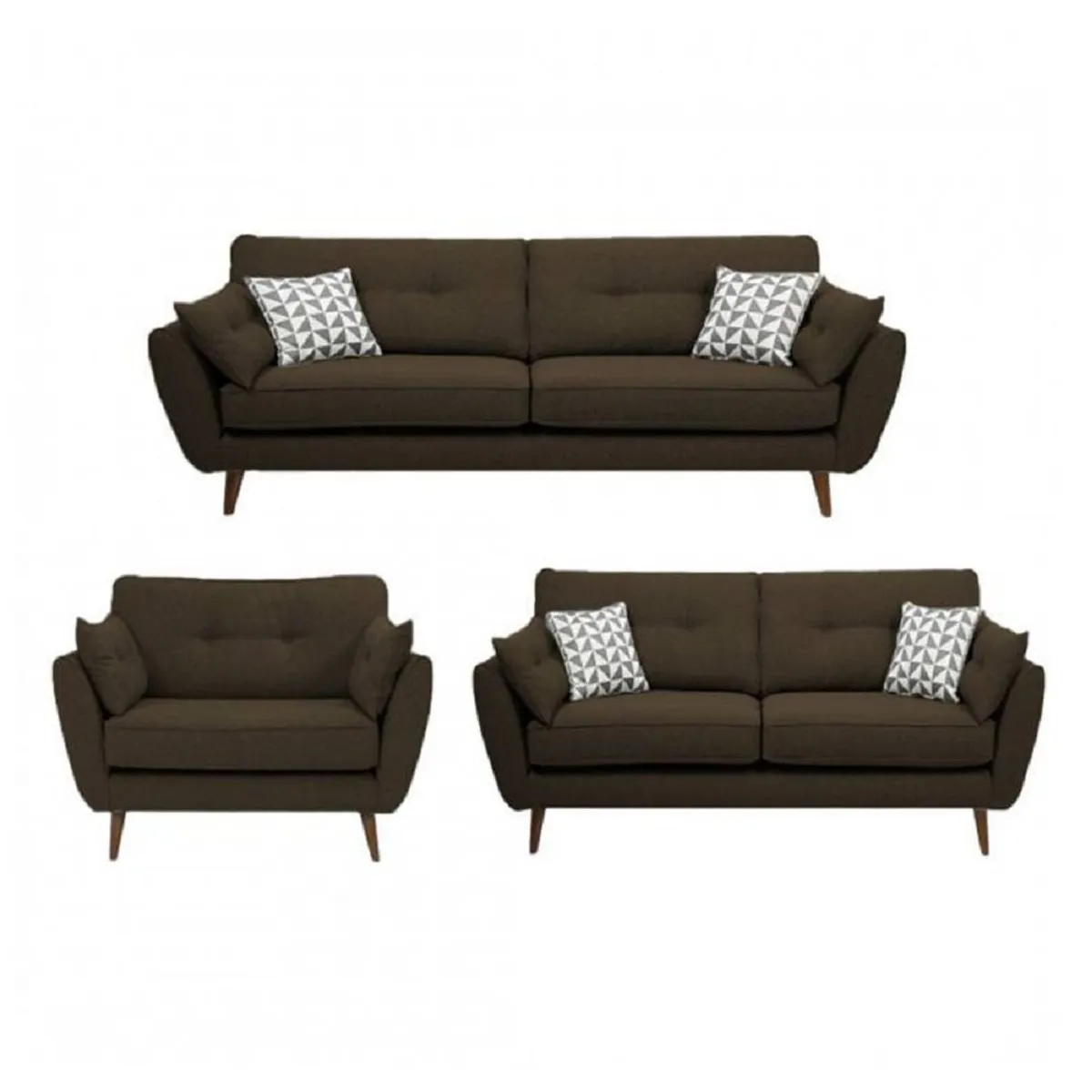 FABIANI HOME - Juego De Sala Naelah 3-2-1  Cuerpos Negro