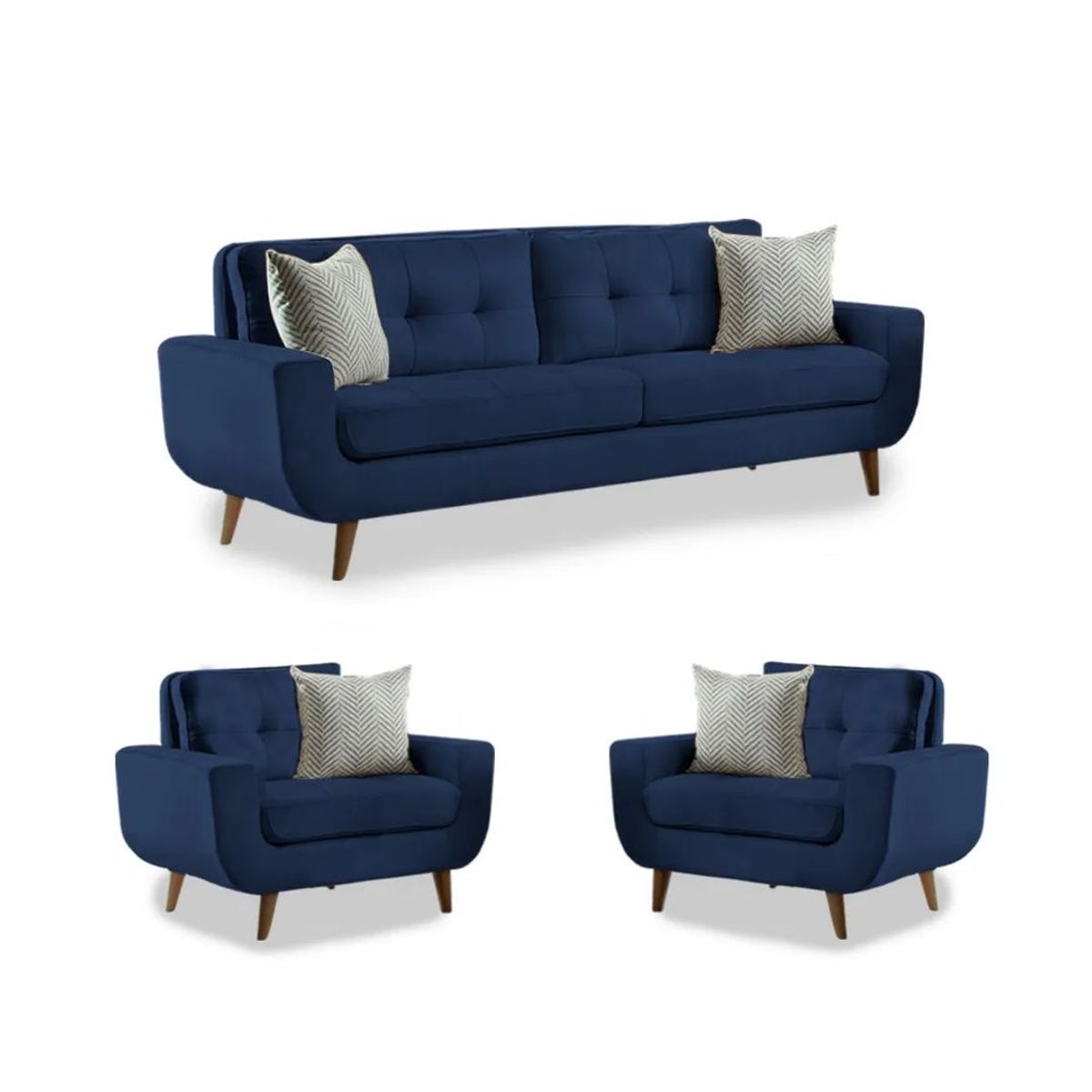 FABIANI HOME - Juego De Sala Mango 3-1-1  Cuerpos Mango Azul