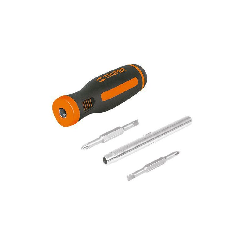 TRUPER - Desarmador Truper 6 en 1 Puntas Intercambiables 14200 - Negro
