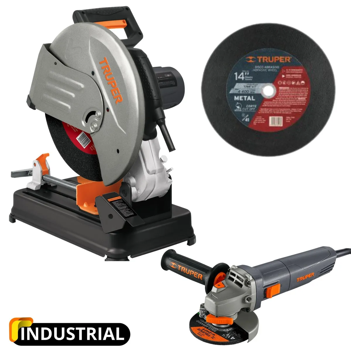TRUPER - Combo amoladora INDUSTRIAL Tronzadora cortadora de metales Truper