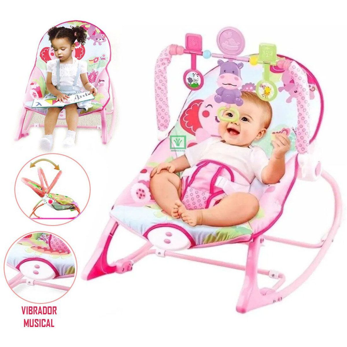 IDEAL - Silla Mecedora Musical Con Vibrador Elefante