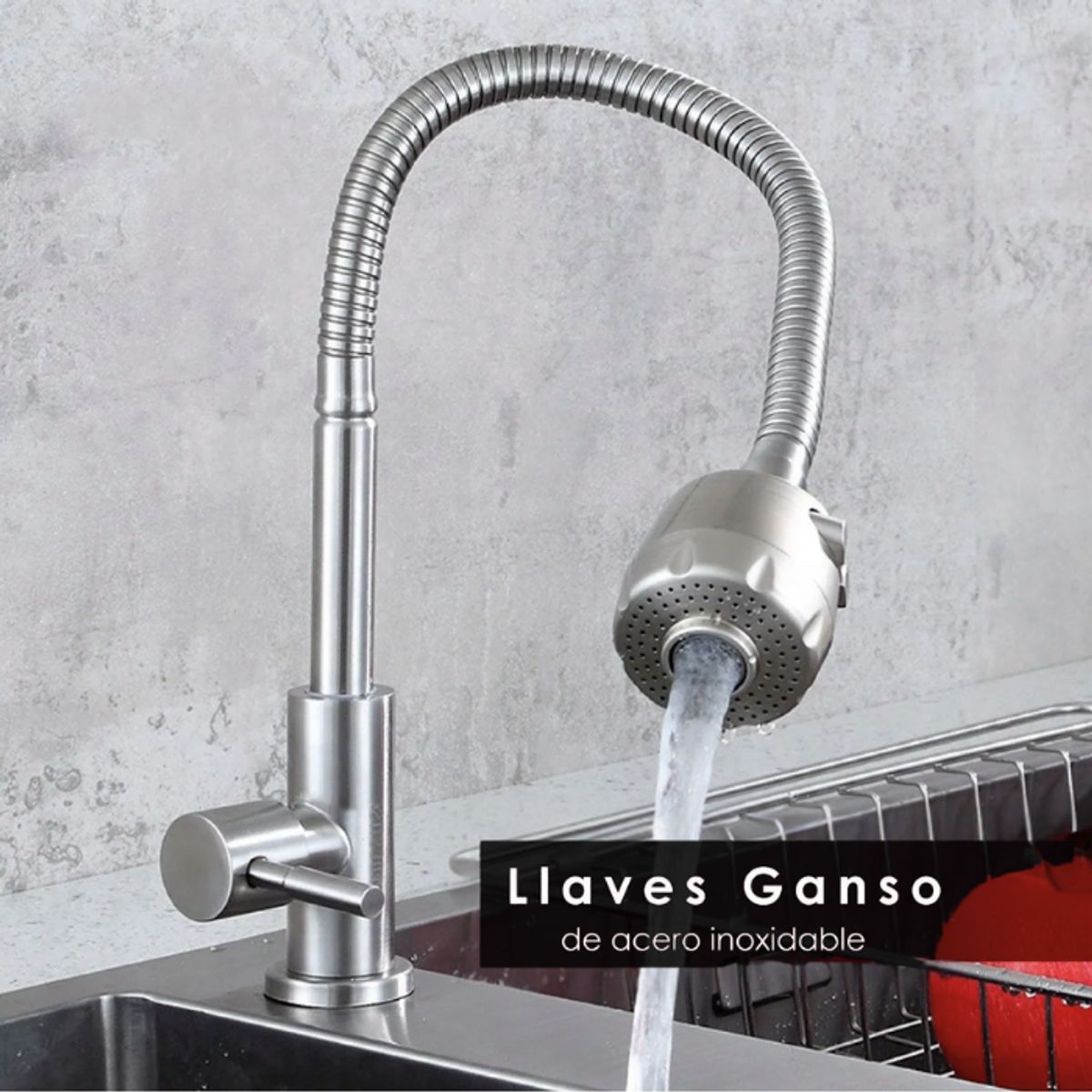 GENERICO - GRIFERIA PICO FLEXIBLE AL MUEBLE ACERO PESADO