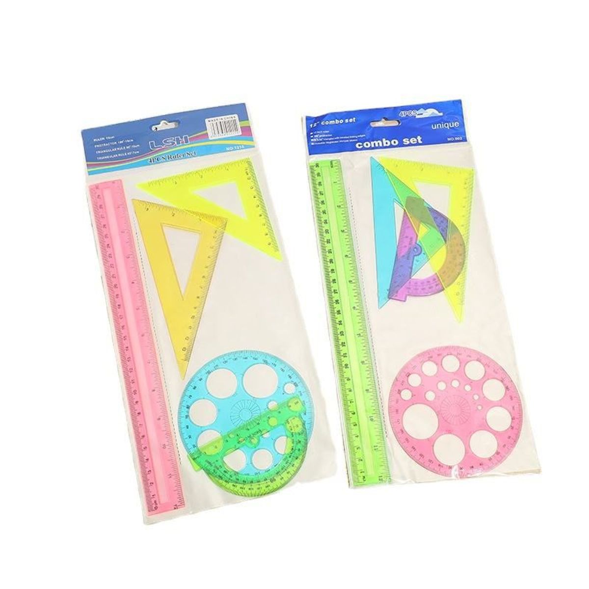 GENERICO - Juego de 5 Reglas escuadras útiles escolares