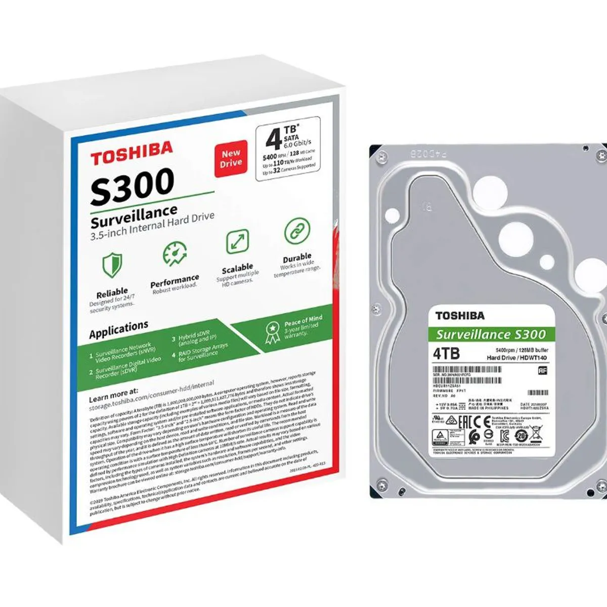 TOSHIBA - Disco Duro Toshiba - Hdd 4tb 3.5 - Para Video Vigilancia