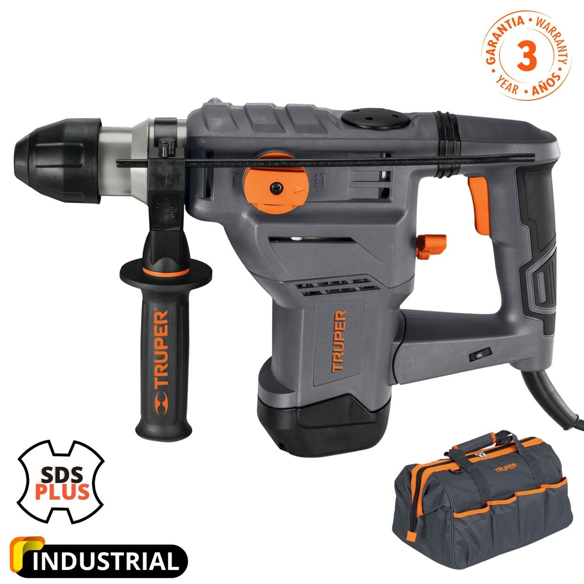 TRUPER - Rotomartillo industrial SDS PLUS 5 JOULES 220V, Truper