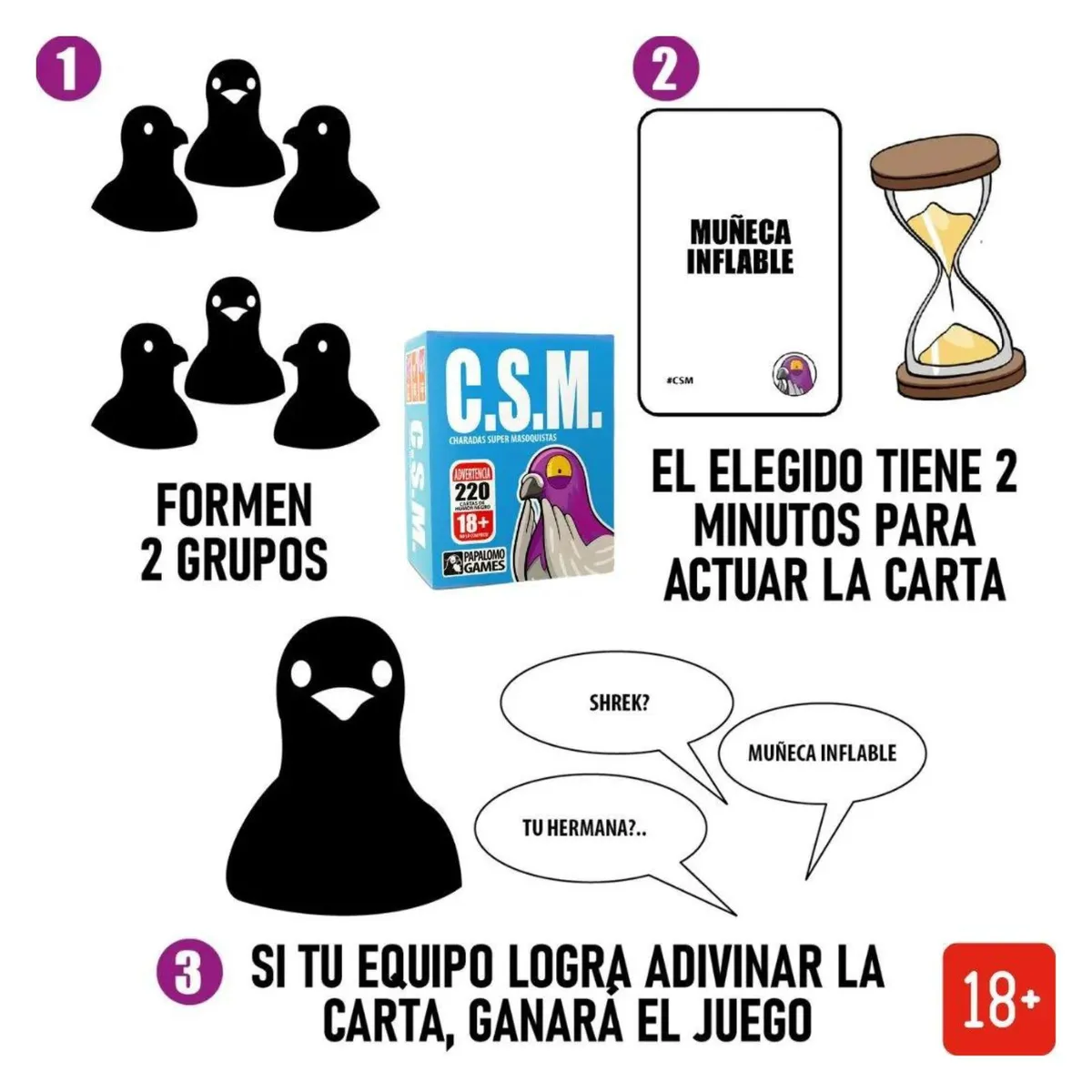 PAPALOMO GAMES - Juegos de Mesa CSM Charadas Super Masoquistas