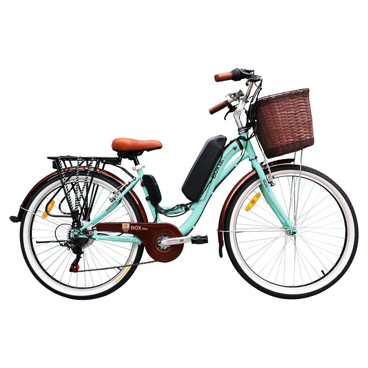 BOX BIKE - Bicicleta Eléctrica Vintage Aro 26 - Verde