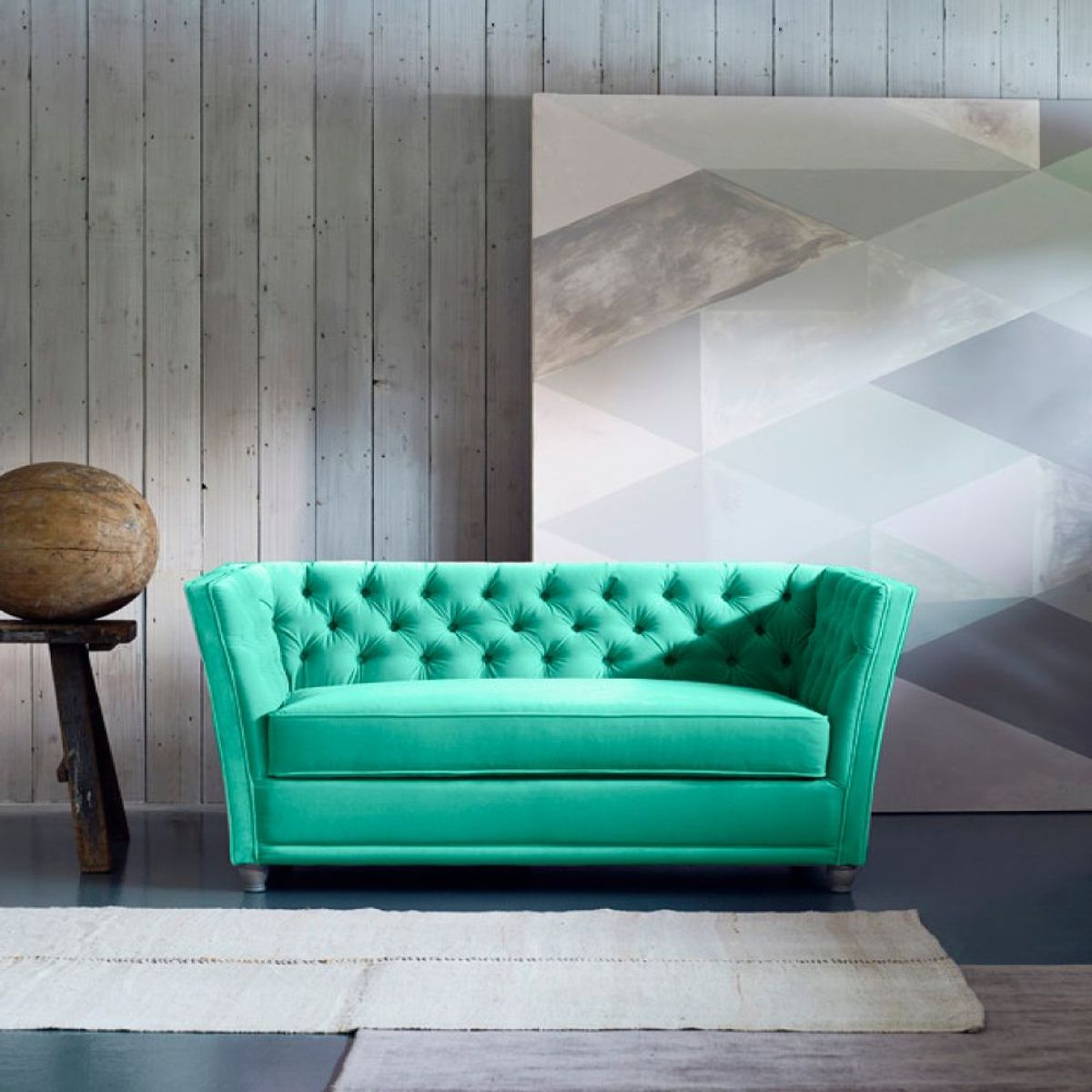 HOME PREMIUM - Sofá 2 Cuerpos Love Turquesa