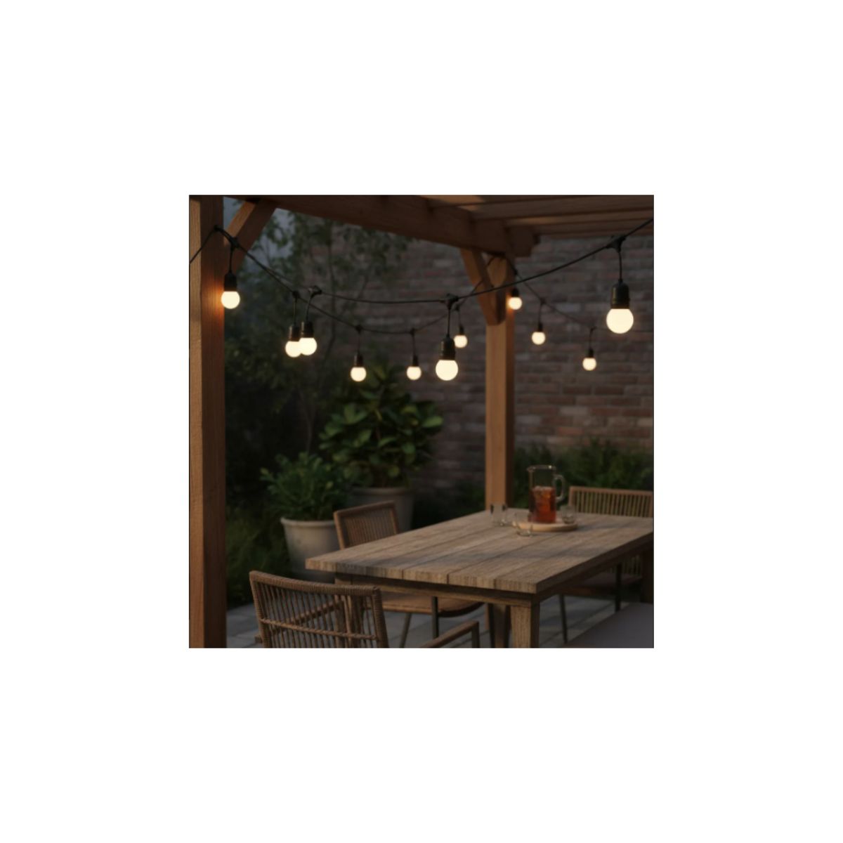 GENERICO - Luces Bombillas Guirnalda Vulcanizado 20 Focos + Continuidad