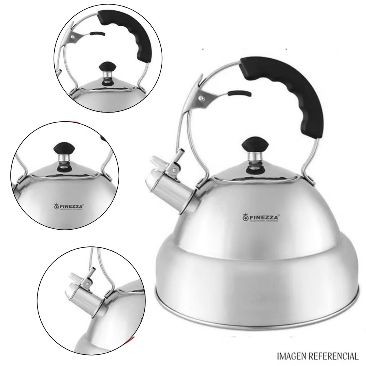 FINEZZA - Tetera Finezza De Acero Inoxidable de 3.0 Lt - FF-T0032-IN