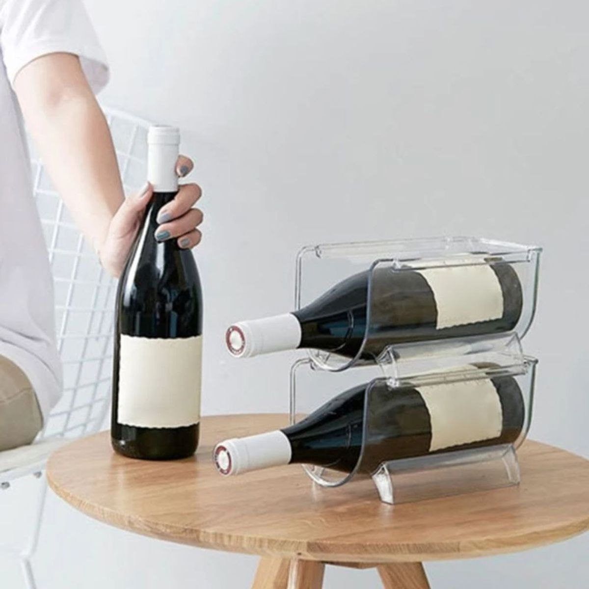 INSPIRA - Soporte organizador de plástico para botellas de agua y refrigerador