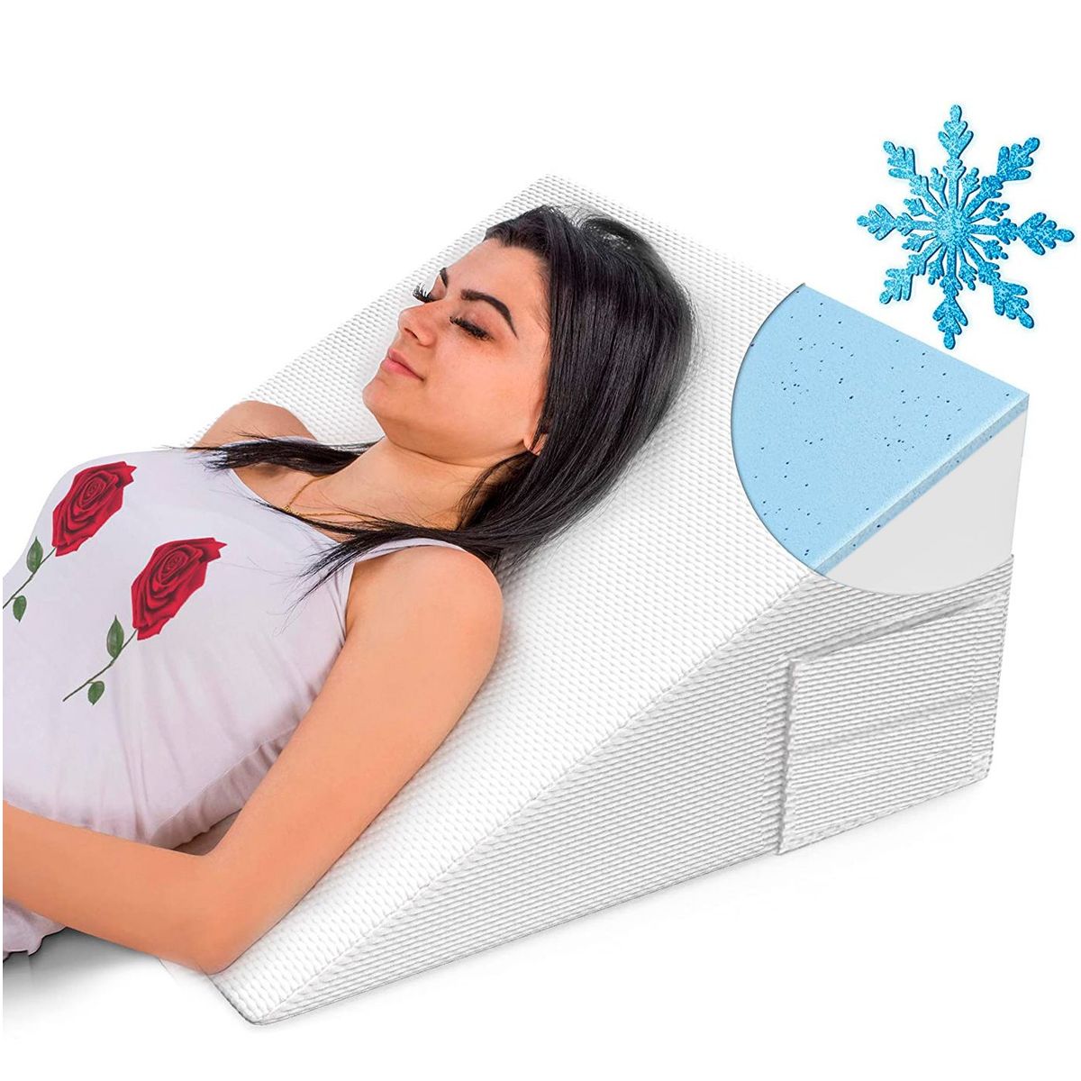 PERUMASSAGE - Almohada Antireflujo Memory Foam Con Infusion de Gel