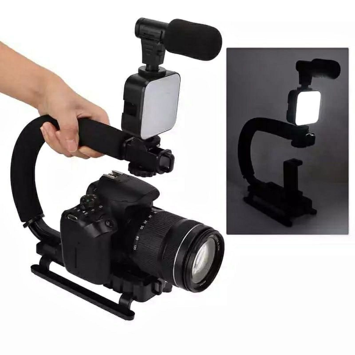 GENERICO - Soporte Estabilizador AY 49U Celular Cámara con Led Micrófono Control