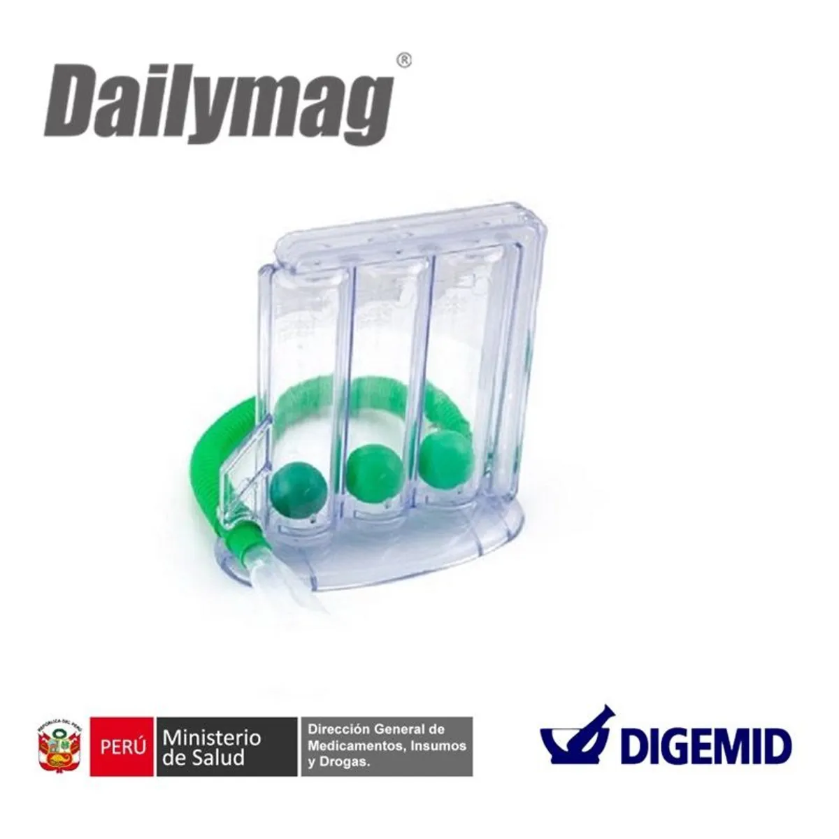 GENERICO - Espirómetro de incentivo de 03 bolas - Color verde