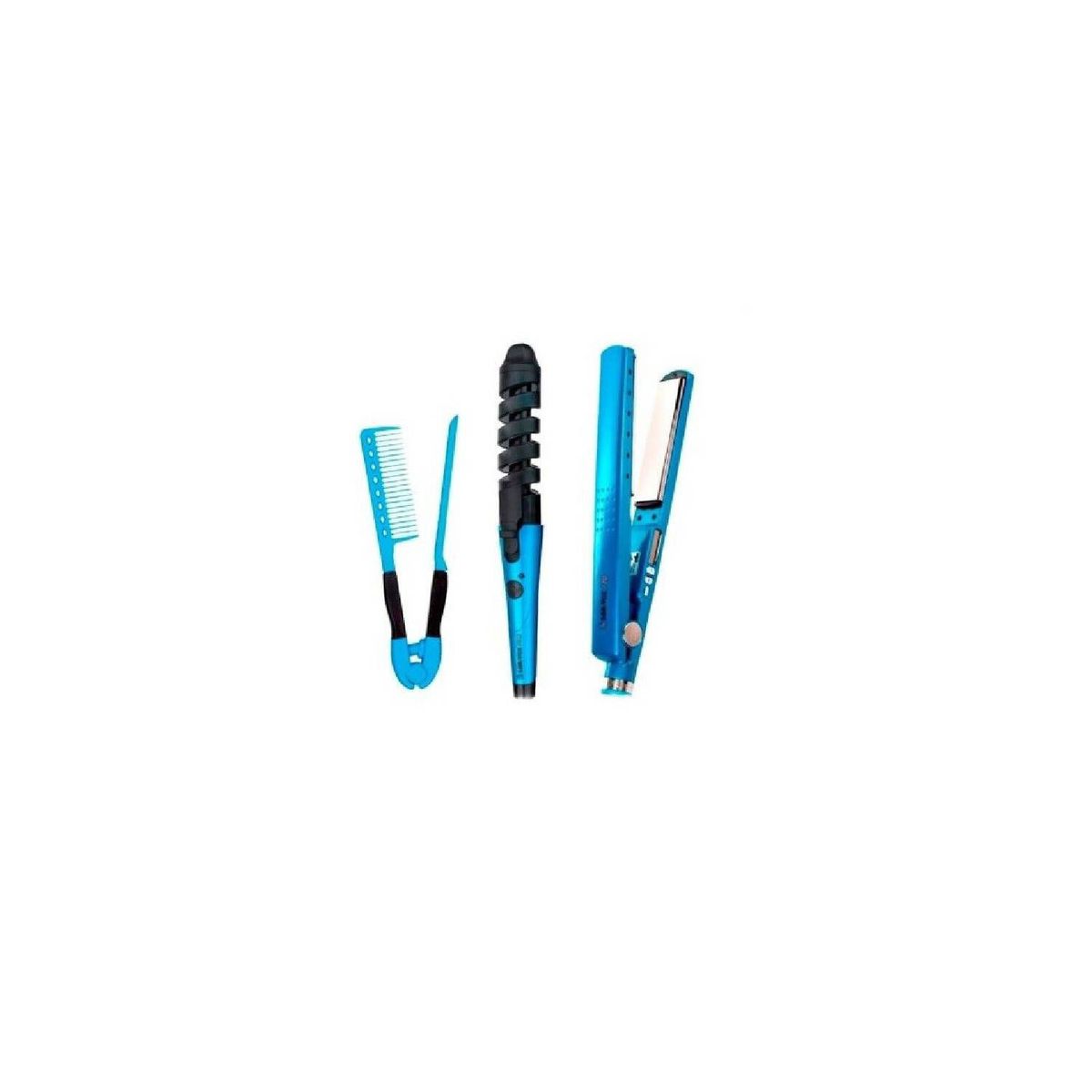 LH ELECTRONIC - Plancha titanium cabello  rizador y peine